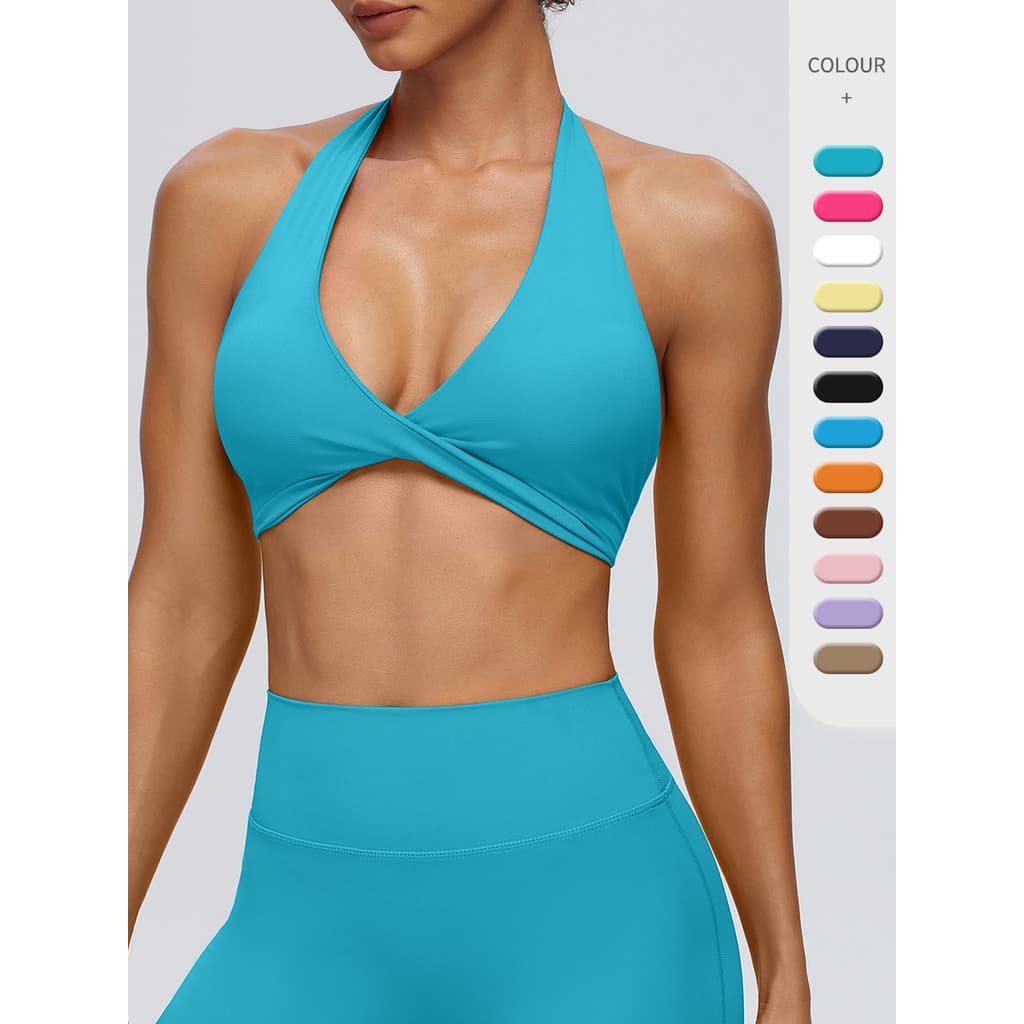2026 novo estilo sutiã de Yoga feminino Halter pescoço bonito volta correndo roupa interior de Fitness sentir sem fio es