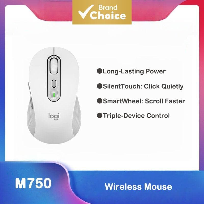 Mouse Logitech Signature Plus M750 sem Fio, Bluetooth, Ergonômico, Clique Silencioso, Rastreamento Preciso, para