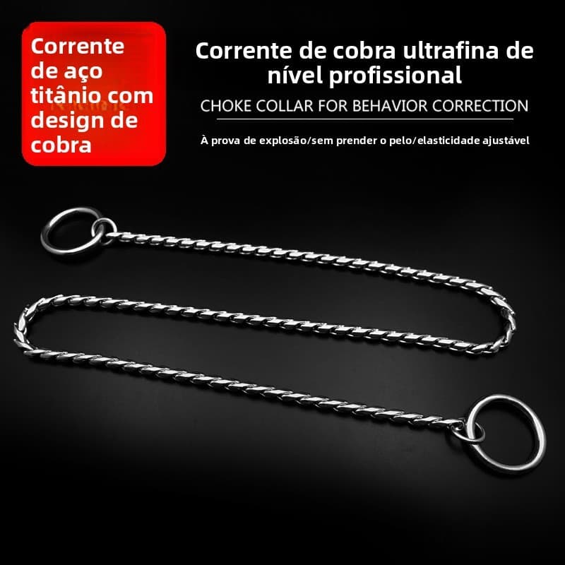 [Coleiras e guias para animais de estimação] Coleira de treinamento profissional para cães em aço titânio, corrente P e 