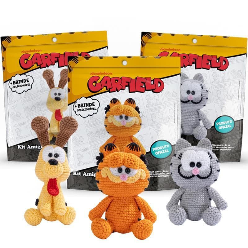 Boneco de Crochê Kit Amigurumi Garfield Oficial