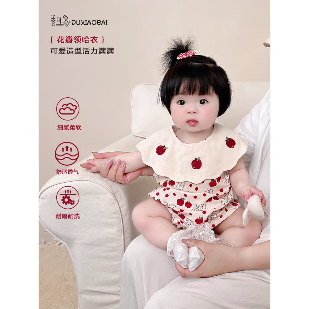 Bebê verão roupas finas estilo coreano pequena idade mensal menina bebê mês inteiro cem dias banquete roupas de bebê ver