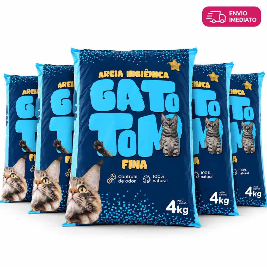 Areia Higiênica para gatos 4kg-20kg sanitária controle de odores 100% natural torrões firmes Fina Tradicional