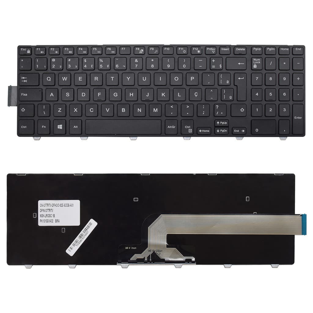 Teclado para Notebook compatível com Dell Inspiron 15 5000 ABNT2