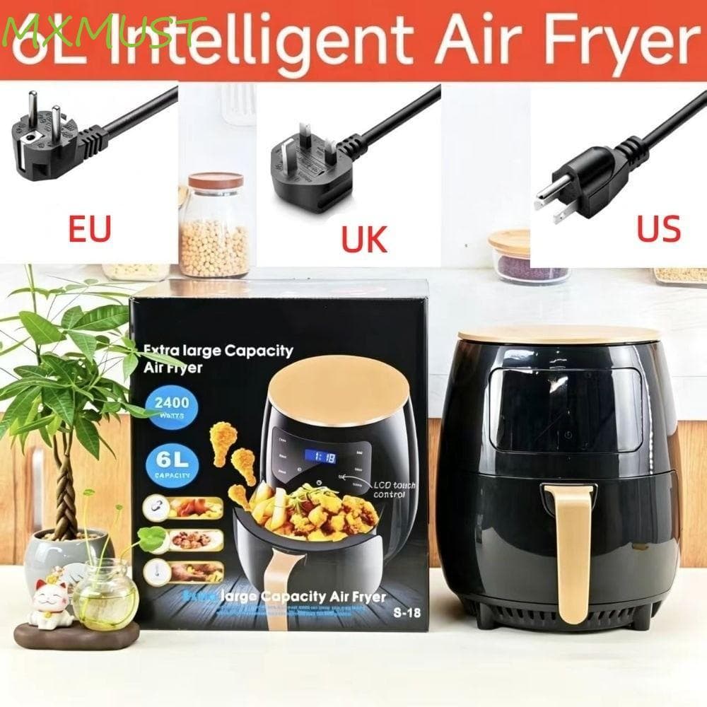 Fritadeira De Ar , Elétrica Multifuncional 6L , Cesta Removível Com Tela Sensível Ao Toque , Digital Antiaderente
