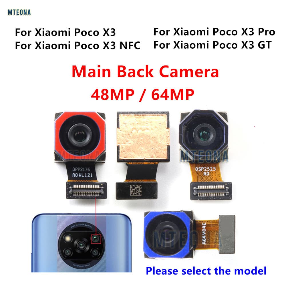 Câmera Traseira Principal De 64MP 48MP Para Xiaomi Poco X3 NFC/X3 Pro GT Peças De Reparo De Smartphone Módulo De