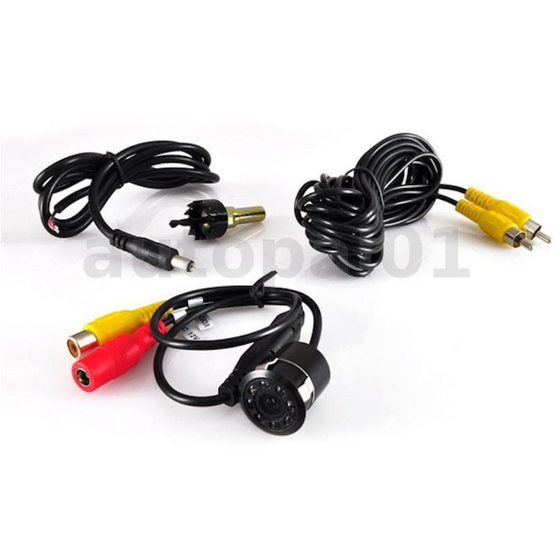 8 LED 18.5 Mm De Perfuração HD Câmera De Visão Traseira Do Carro Invertendo Imagem Noturna