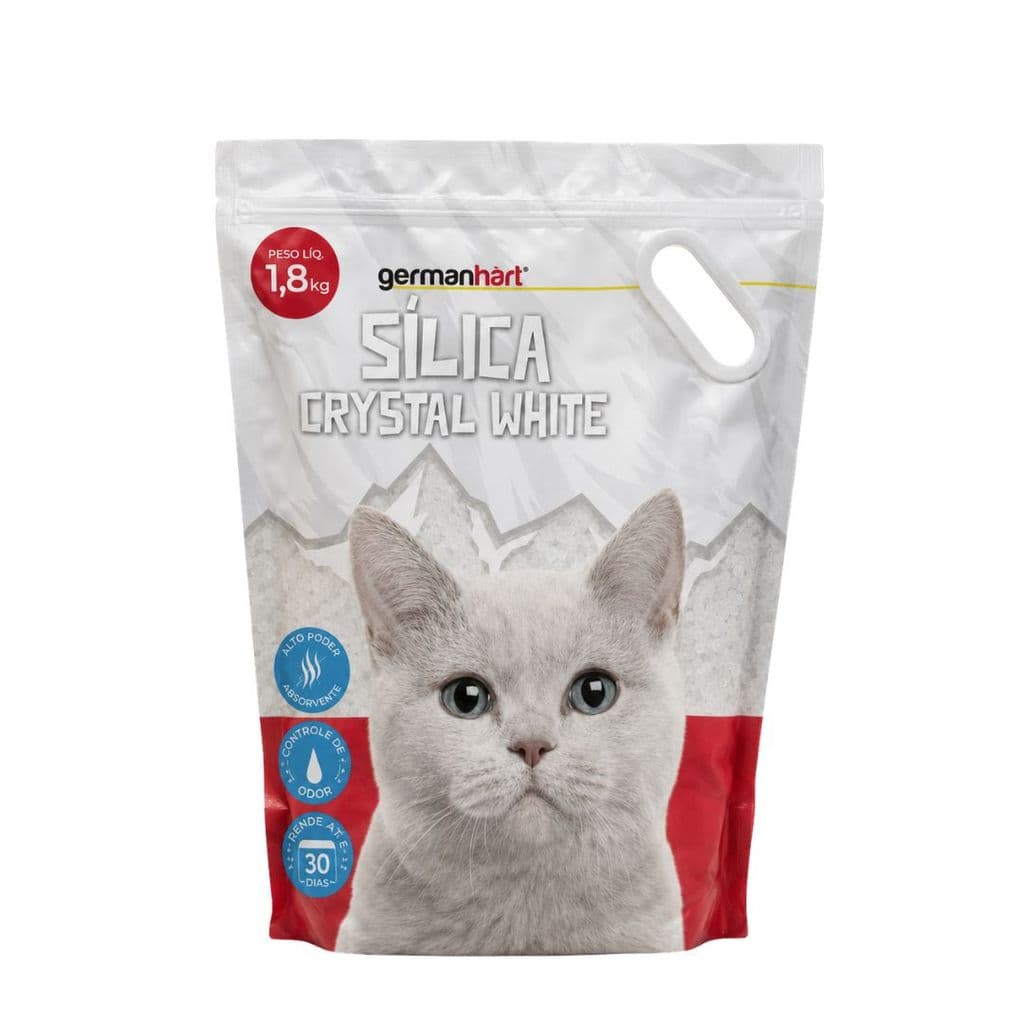 Areia Sanitária Pet Gato Cristais White Sílica Normal 1,8kg