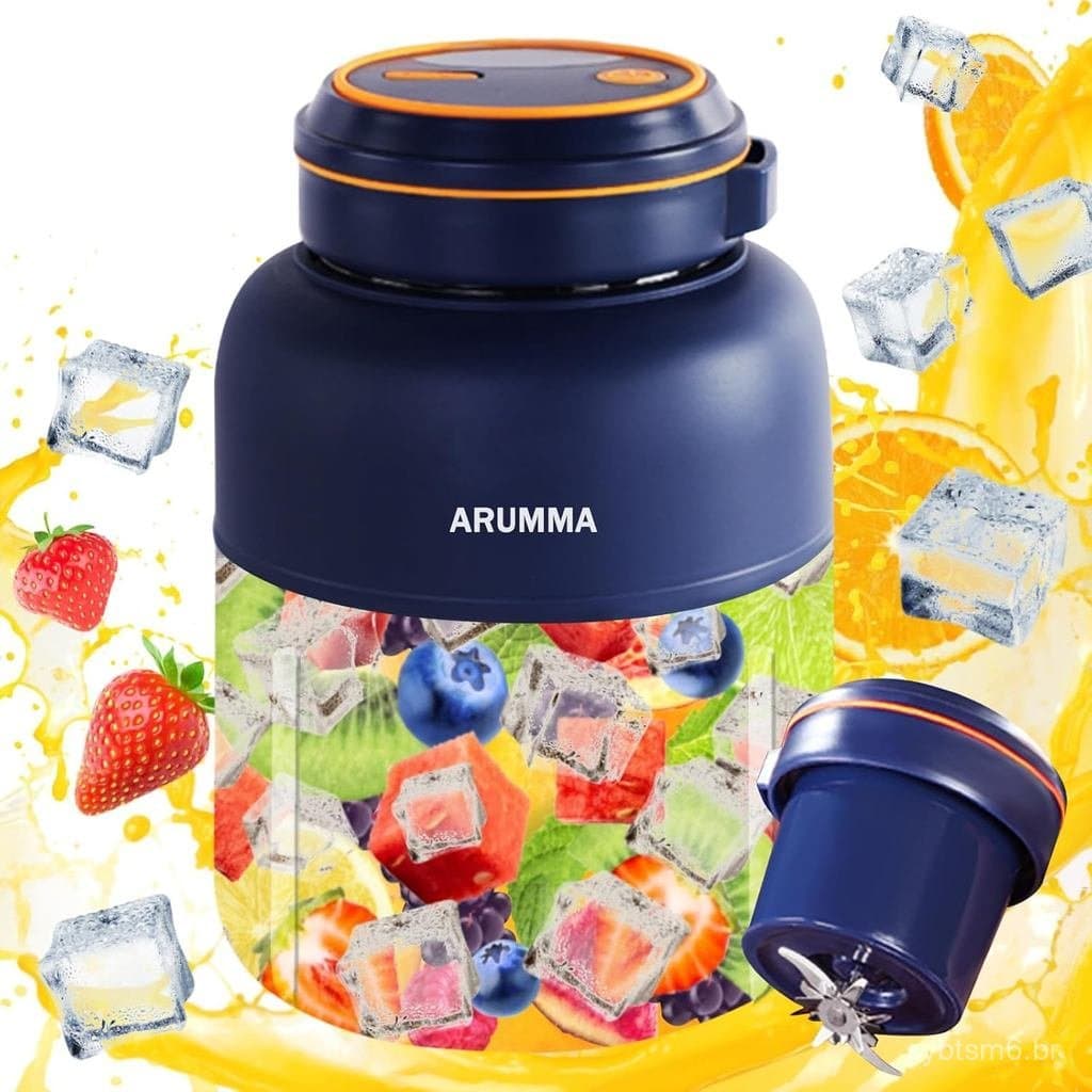 Liquidificador Portátil para Smoothies e Shakes 46oz 1400ML Carregamento USB Sem Fio Lâminas Potentes para Misturar Copo
