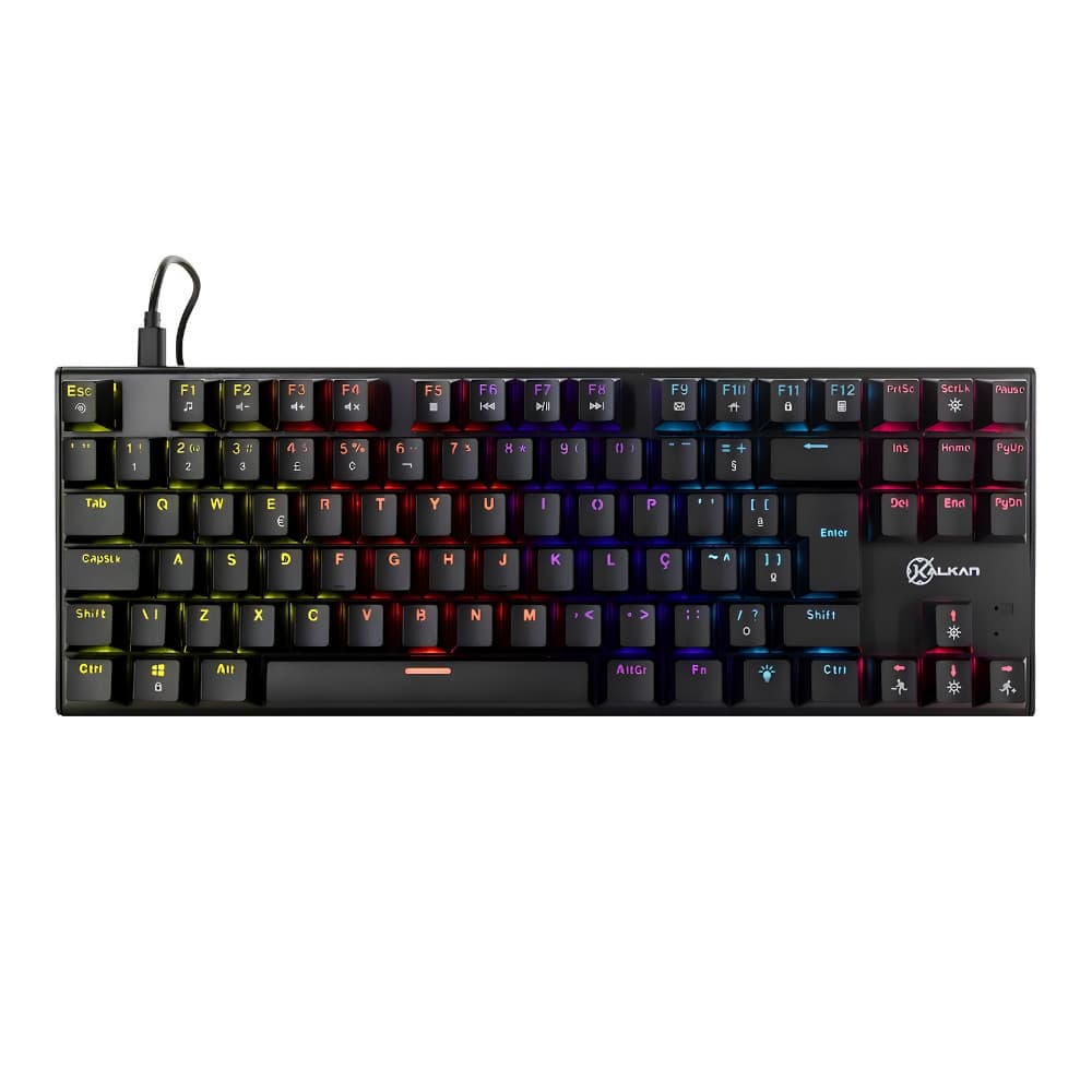 Teclado Gamer Kalkan Mecânico Loki TKL Rainbow Switch Marrom ABNT2 Preto - KLK00014