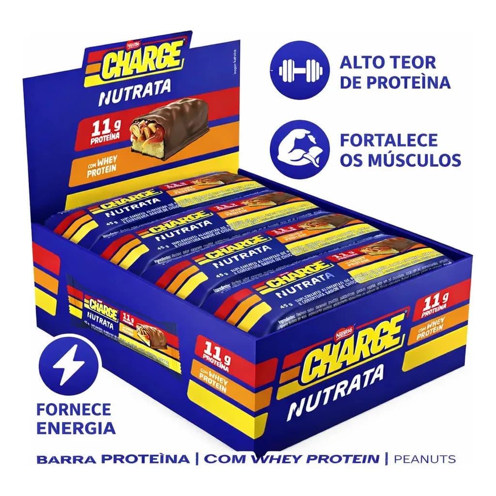 Barra Proteína Charge Nestle Com Whey Protein Kit 12un | 45g