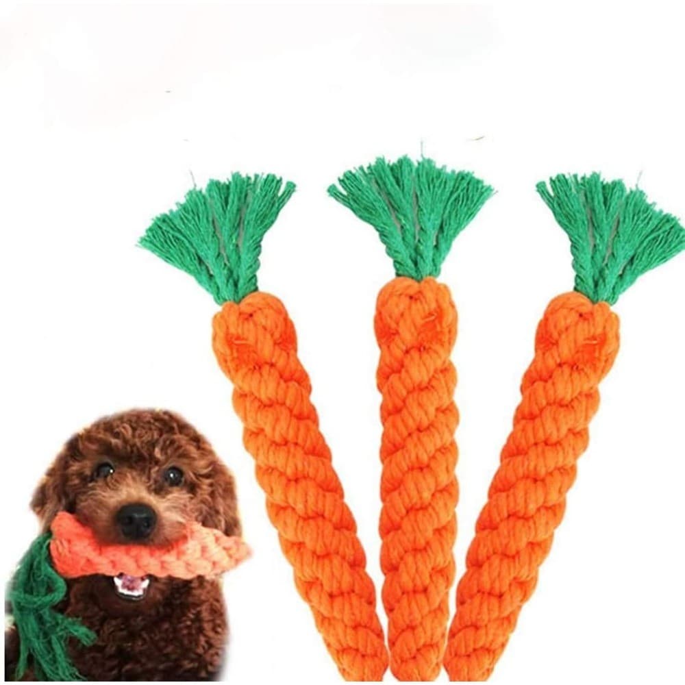 Cão Mastigar Brinquedos Corda De Algodão Filhote De Cachorro Dentição Forma Cenoura Brinquedo De Limpeza Dental Para Cãe