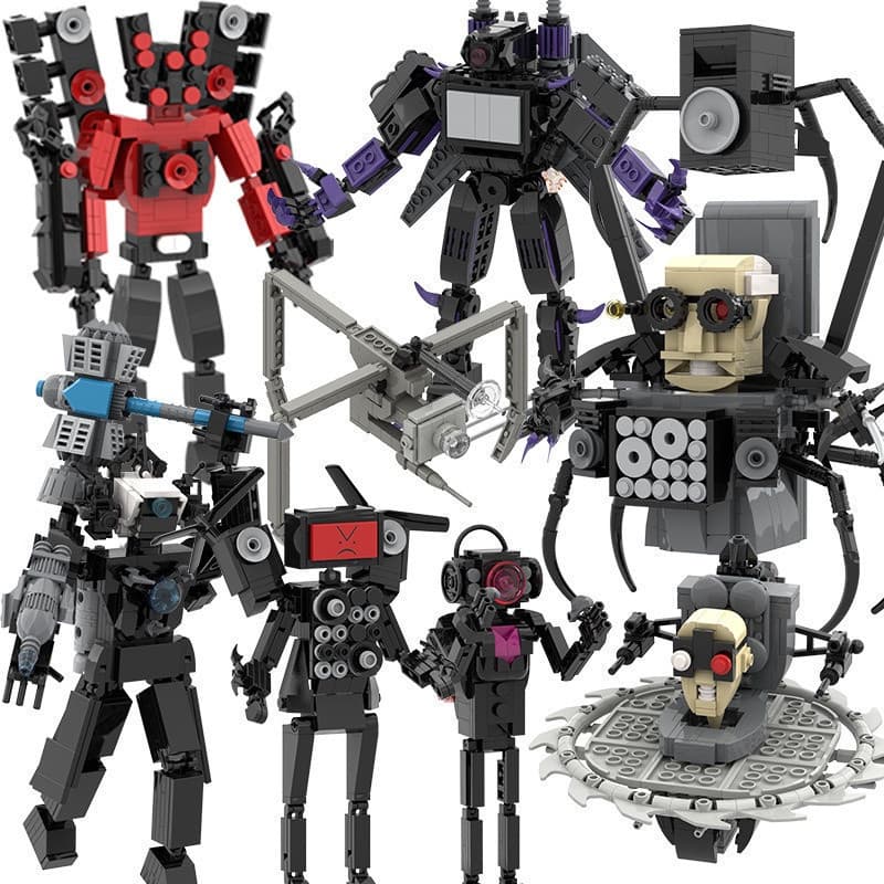 Compatível com blocos de montar Lego Skibidi Toilet Titan Monitor Speakerman, brinquedo educativo infantil XF3R