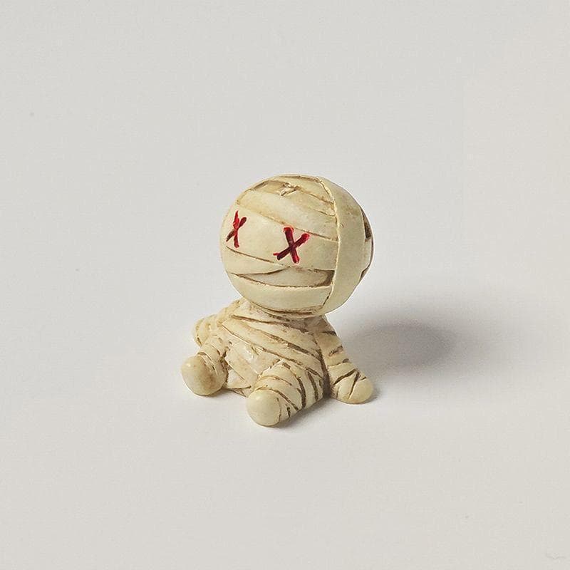 Estoque pronto bonito Halloween múmia Desktop posição de construção pequenos ornamentos escritório tela do computador Co