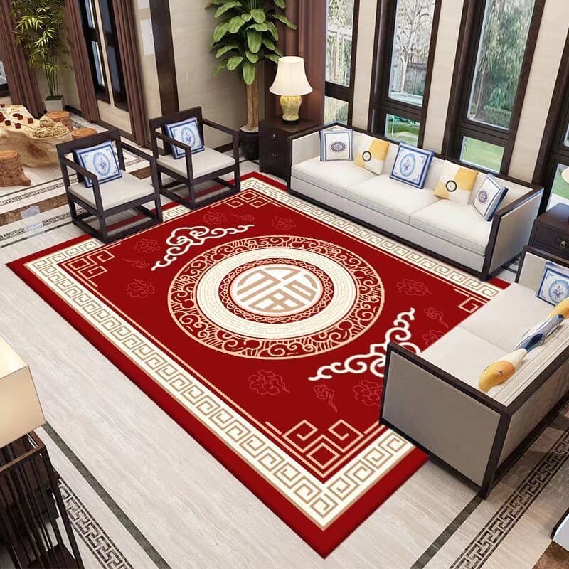 Novo estilo chinês sofá tapete sala de estar cristal veludo quarto cobertor de cabeceira antiderrapante tapete resistent
