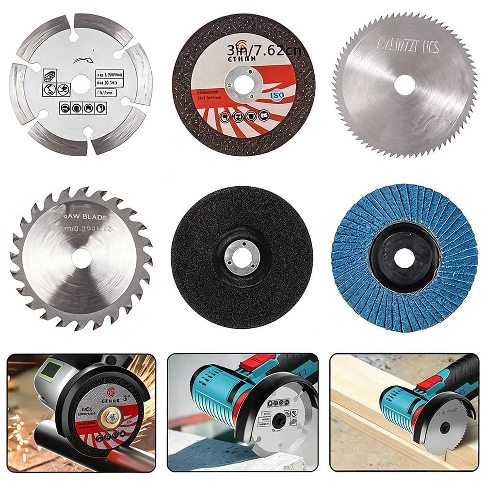 Kit 6 Peças Discos Corte E Lixa 75mm Furo 10mm P/ Mini Esmerilhadeira Angular, Metal Inox Madeira Pedra Plástico