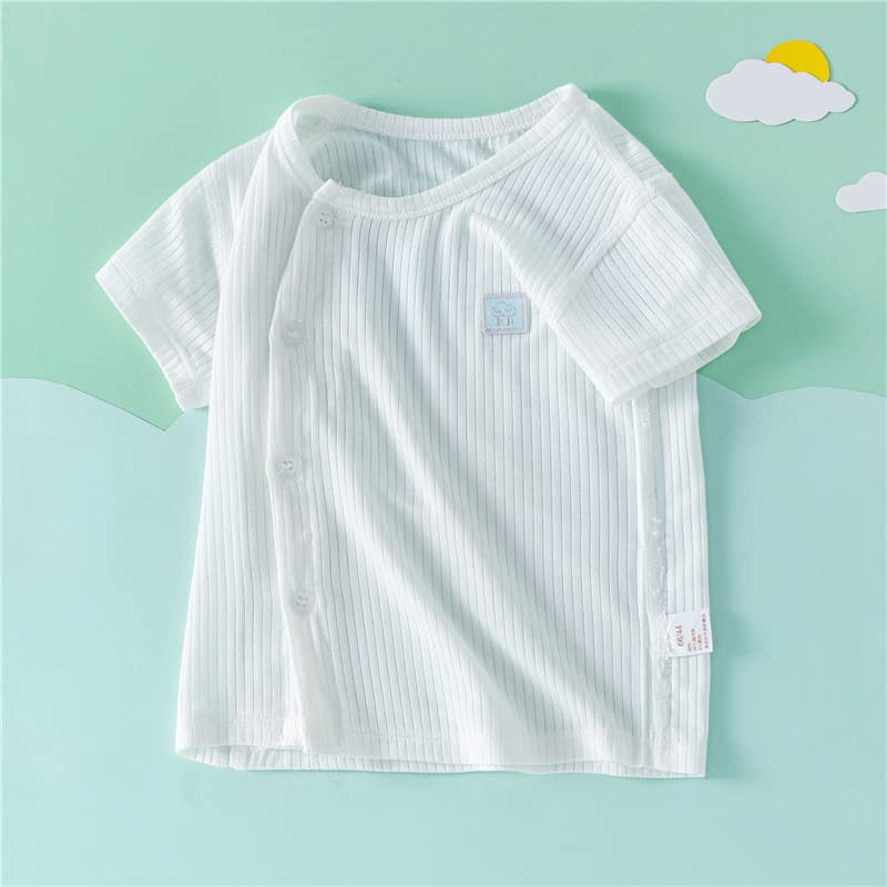 Bebê roupas de bebê fino topo menina bebê Modal manga curta Cardigan verão menino meia manga roupas de verão menino bebê