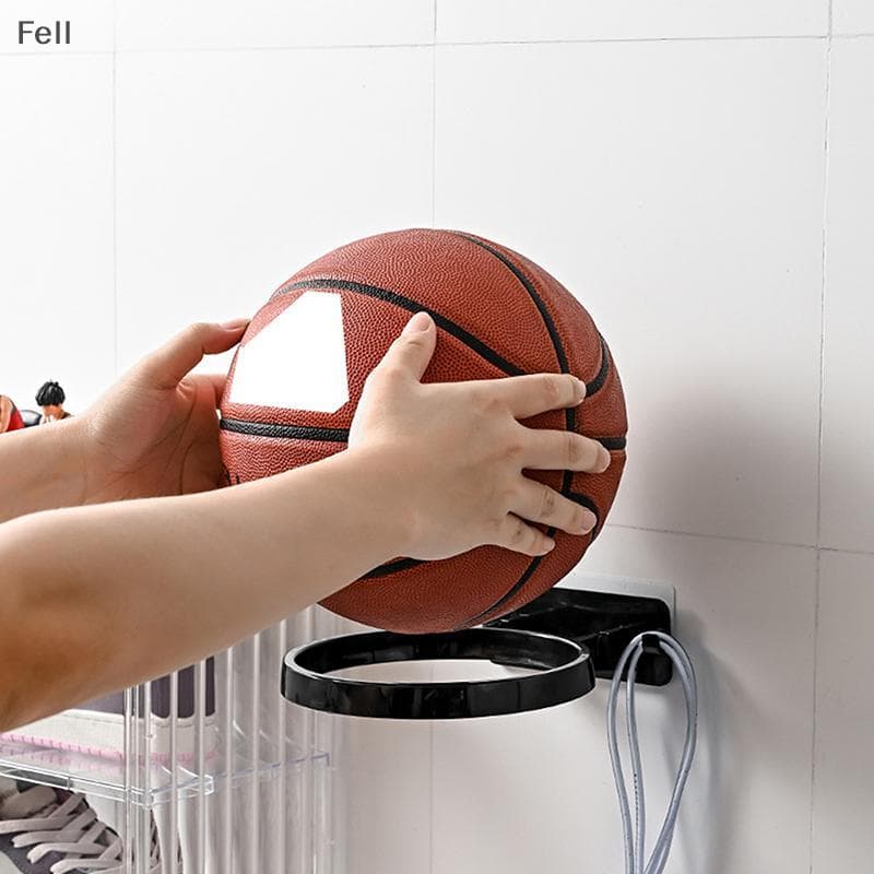 [Fel] Armazenamento De Basquete Montado Na Parede Ra Plástico Multiuso Prateleira De Exibição De Futebol Suporte De Bola