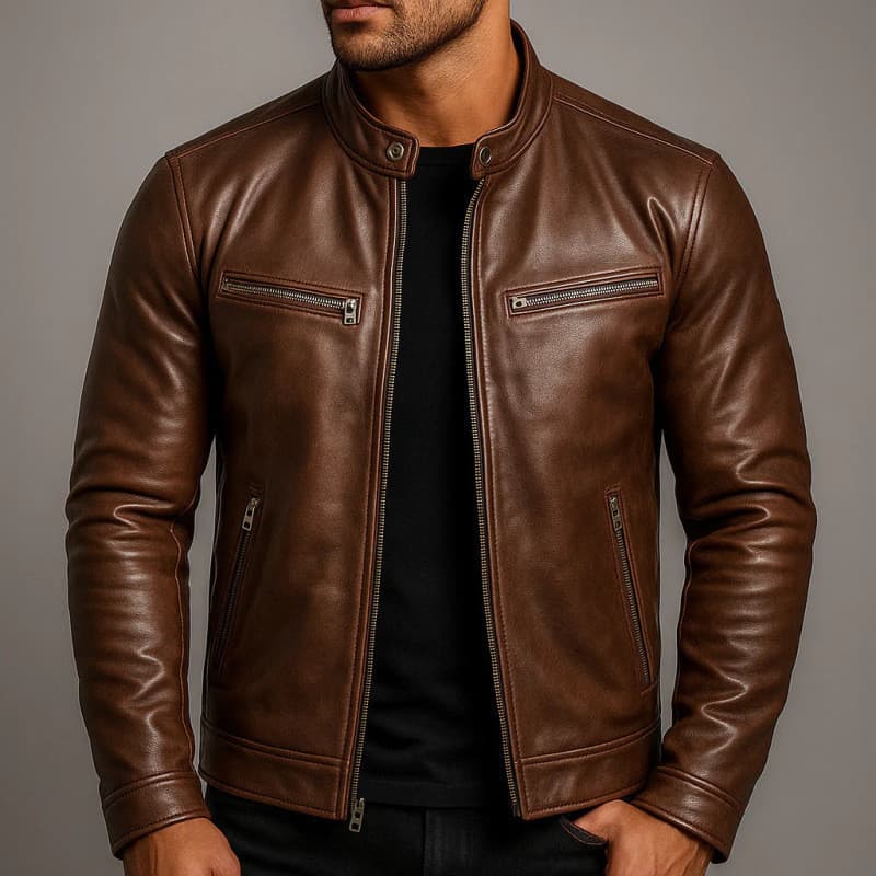 Jaqueta de couro PU para motocicleta, jaqueta masculina com gola alta, Slim fit, jaqueta Bomber Punk, roupas masculinas