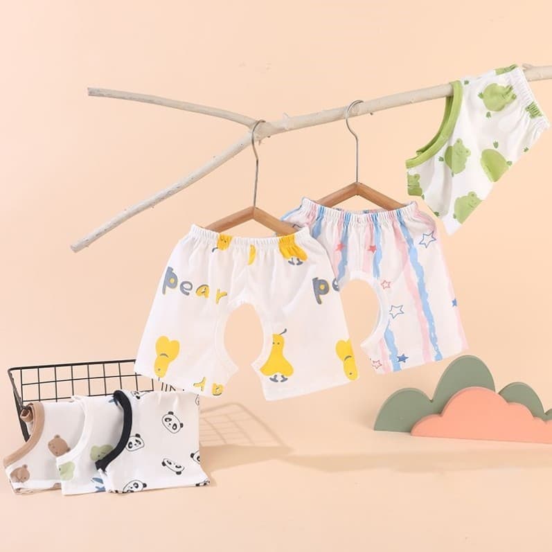 Bebê aberto virilha fralda calças de treinamento meninos meninas verão exterior Wear