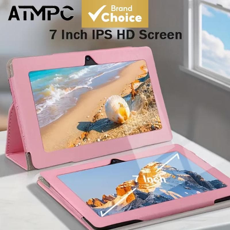 Tablet ATMPC Android 14, 6 GB de armazenamento, 4 GB de memória (2 GB + 2 GB expansível), tela HD IPS, Wi-Fi 2.4G,