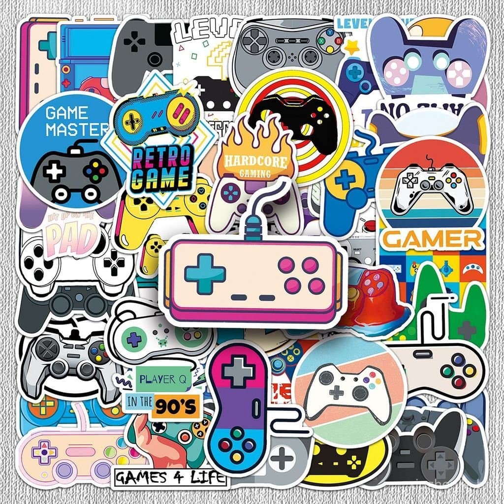 Novidade: 50 adesivos de graffiti para controle de videogame, personalizados, criativos, DIY, para skate e malas, à prov