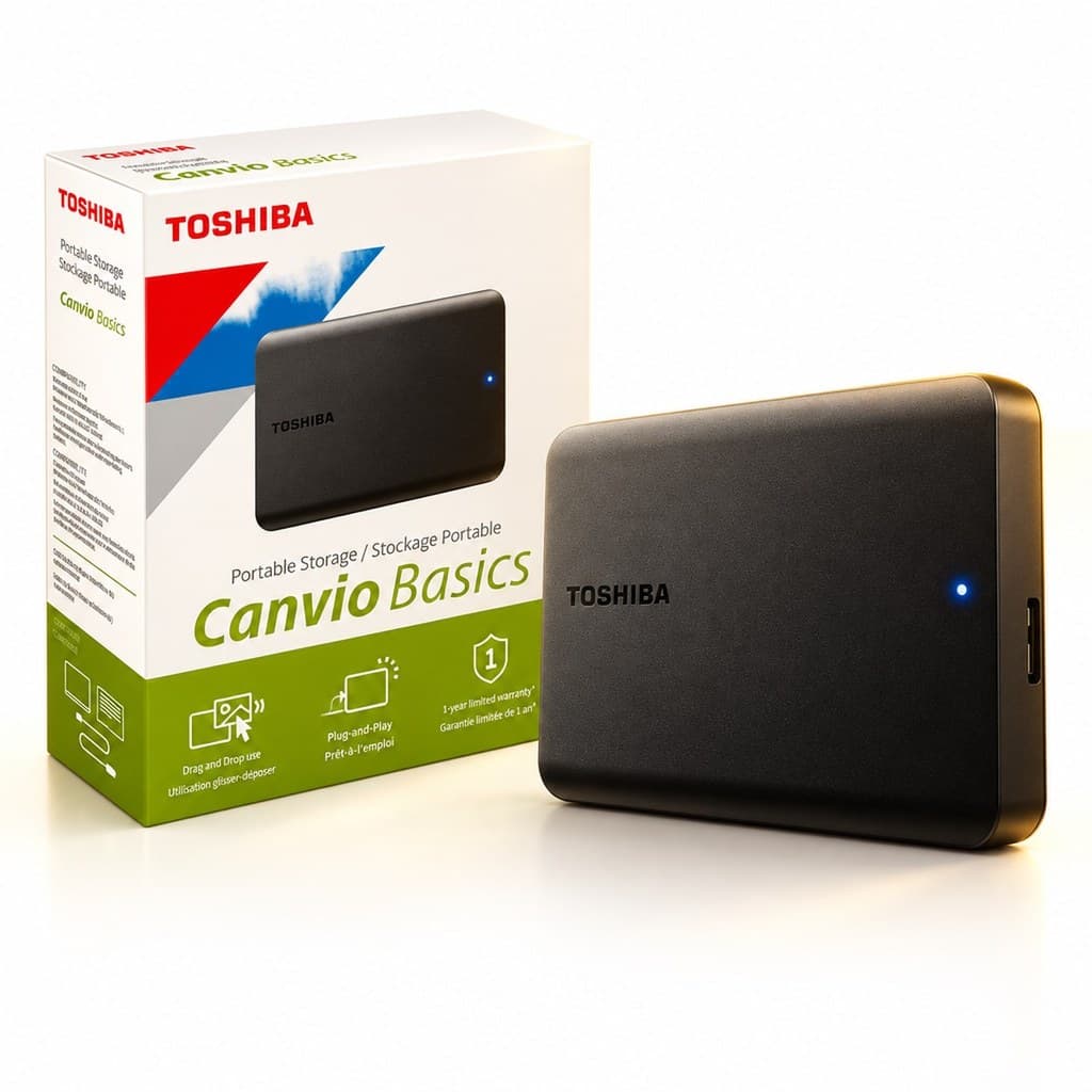 HD EXTERNO TOSHIBA CANVIO BASICS 2TB PORTÁTIL PRETO