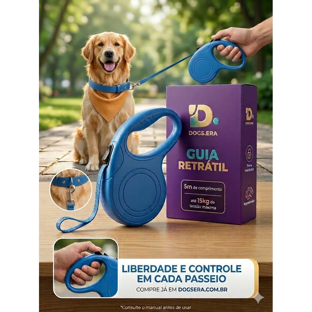 Promoção Guia Coleira Retrátil Para Pets Cães Gatos Resistente Com Trava Até 15g