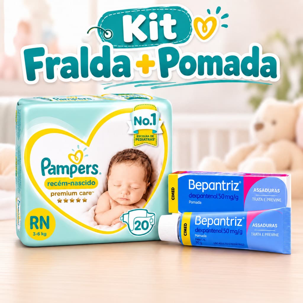 Fralda + Bepantriz Bebe Recém-Nascido Descartavel Maternidade Enxoval  Promoção