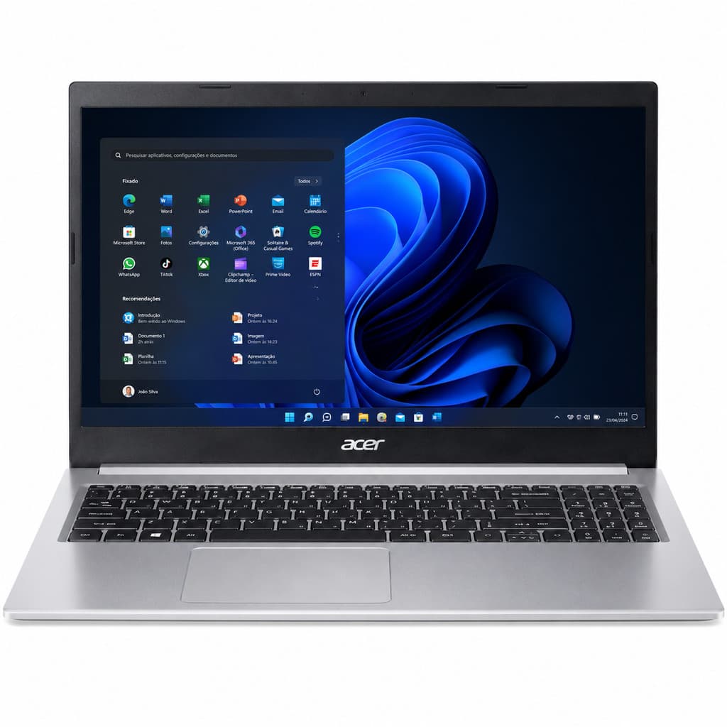 Notebook Acer Aspire 5 A515-45-R67Q Ryzen 5 5500U 16GB DDR4 SSD 512GB NVMe 15.6 Full HD IPS Win 11 Home NX.AYDAL.00G﻿