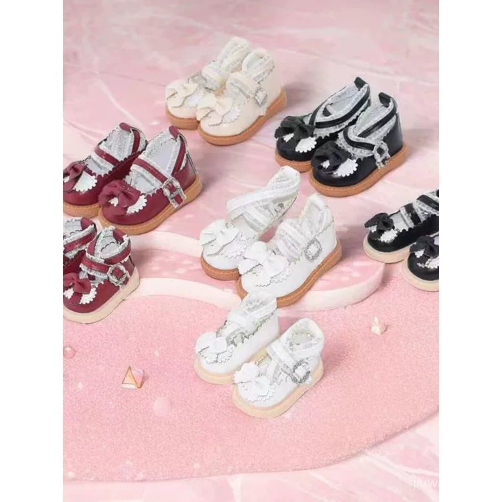 Sapatos para bonecas BJD, sapatos com laço para bonecas articuladas BJD MDD, sapatos de couro para bonecas com sola gros