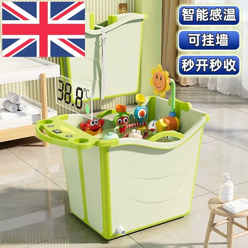 Banheira britânica para crianças, banheira leve e dobrável para bebês, balde de natação para bebês, banheira doméstica