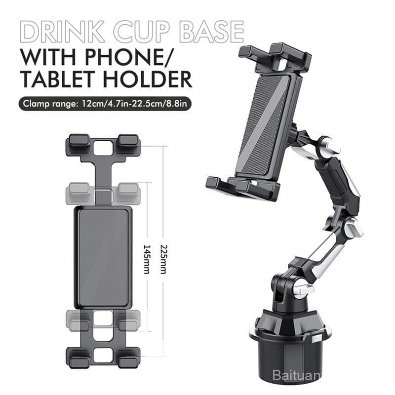 [Best Seller] Suporte Ajustável para Celular e Copo de Carro com Design de Articulação Longa, Adequado para Celulares e 