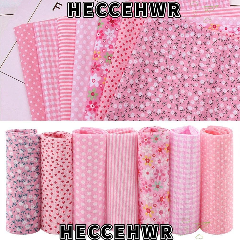 HECCEHWR Pacote De Tecido Otton Patchwork De 7 Unidades , Algodão 250 * 250 Mm 7 Estilos Quadrados De Pré-Cortados Flora
