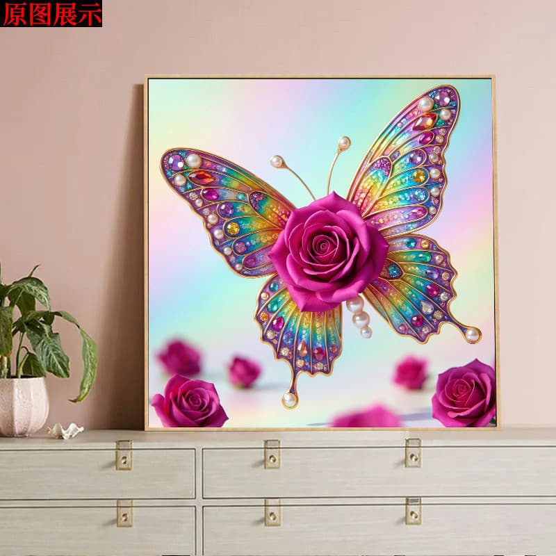 Venda quente-2026 Novo estilo borboleta estética Original 5D redondo diamante pintura diamante DIY artesanal diamante bo