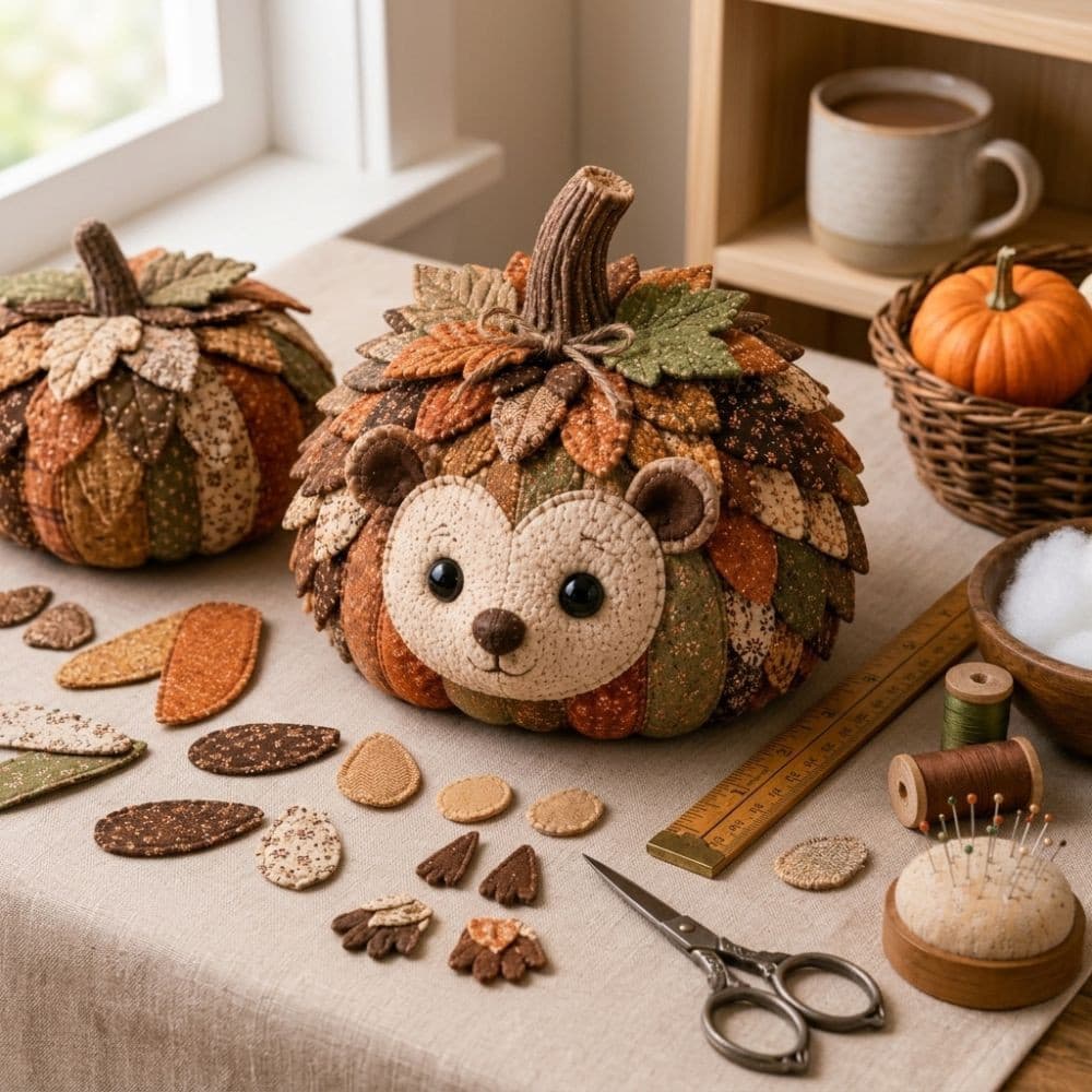 NEDFS Kit De Tecido De Abóbora Com Retalhos Caprichosos , Floral , Coruja , Urso , Faça Você Mesmo , Patchwork , Amigos 