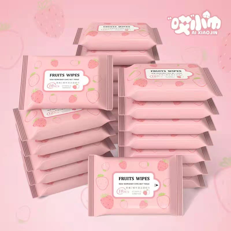 [Xinjiang Cabelo Liso] Pacote de 10 peças Lenços umedecidos para bebês, crianças pequenas, limpeza de mãos e boca, lenço