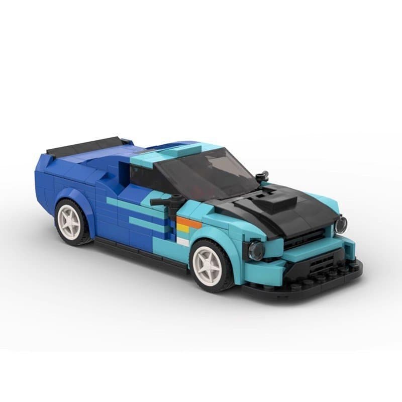 Os blocos de montar MOC são compatíveis com os blocos de partículas pequenas Lego 38603, carro criativo Ford Mustang FDs