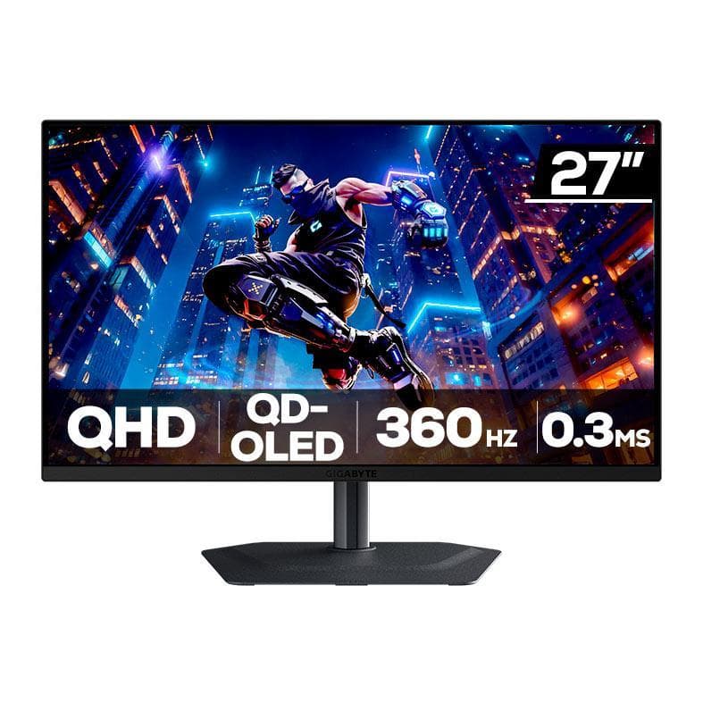 Monitor Gamer Gigabyte MO27Q3, 27 Pol, QD-OLED, QHD, 0.03ms, 360Hz, G-Sync/FreeSync Premium, HDR 400, HDMI/DP, MO27Q3