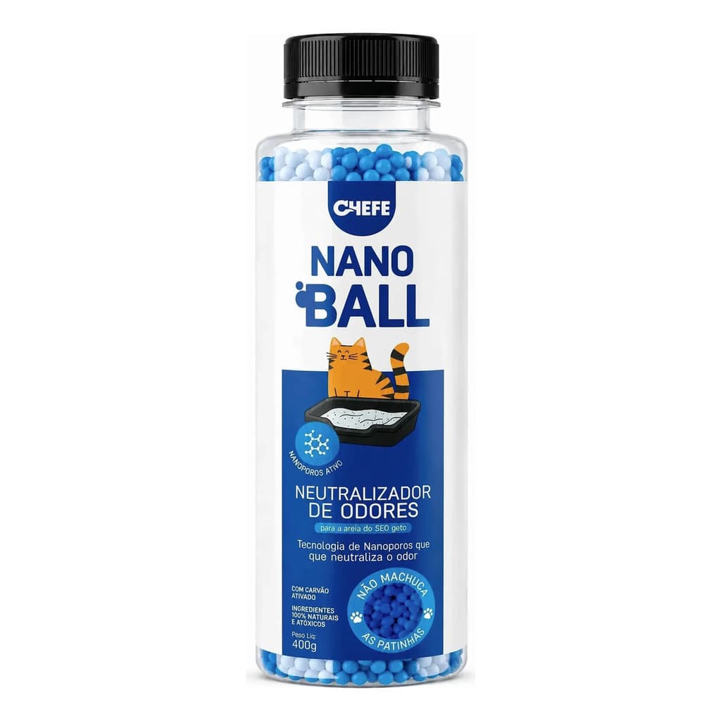 Eliminador De Mau Cheiro Areia Sanitária Gatos Nano Ball