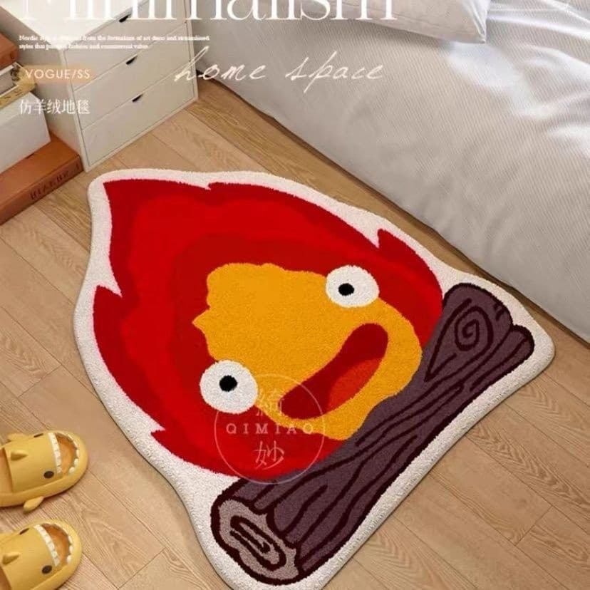 Bidimensional Anime tapete Cassifer chama pés tapete antiderrapante em forma especial sala de estar cabeceira quarto cas