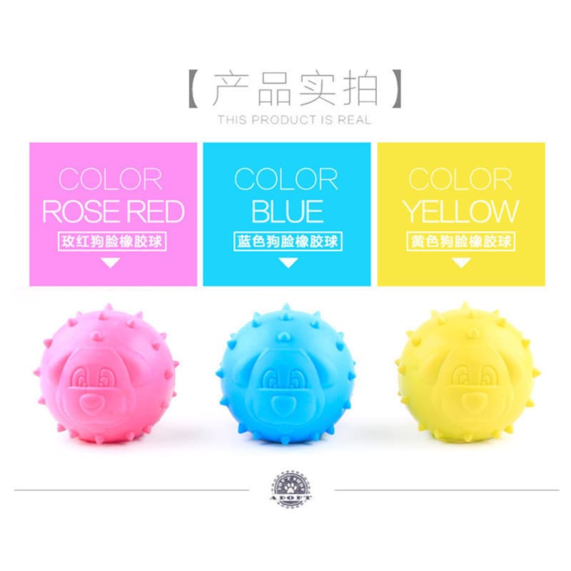 Bola de rosto de cachorro TPR brinquedo para cachorro de estimação brinquedo Molar resistente à mordida