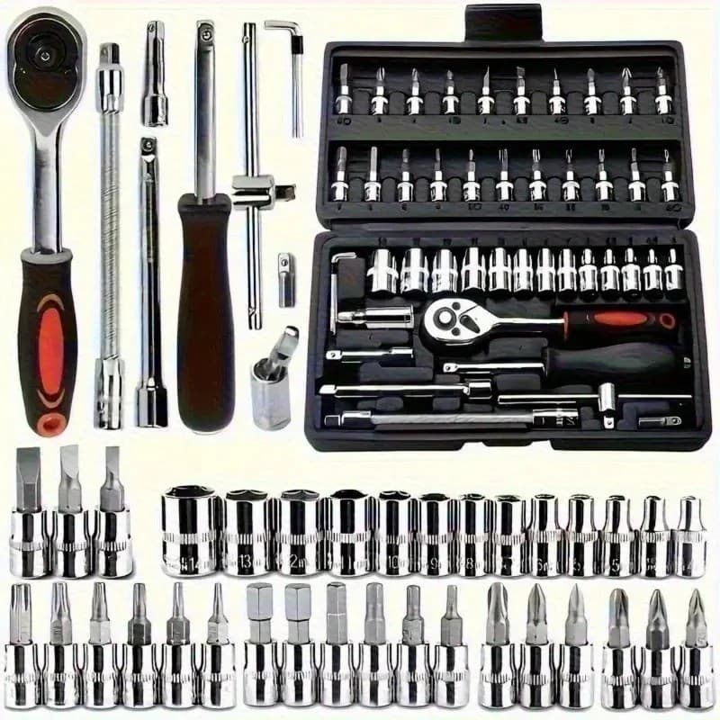 PROMO BLACK-40 Peças / 46 Peças Jogo De Chave Catraca Caixa De Ferramentas para Reparo de Carros / Conjuntos de Chaves