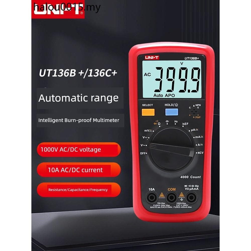 Multímetro Digital à prova de queimaduras de alta precisão UNI-T UNI-T UT136B+/ 136C + faixa automática de medição de el