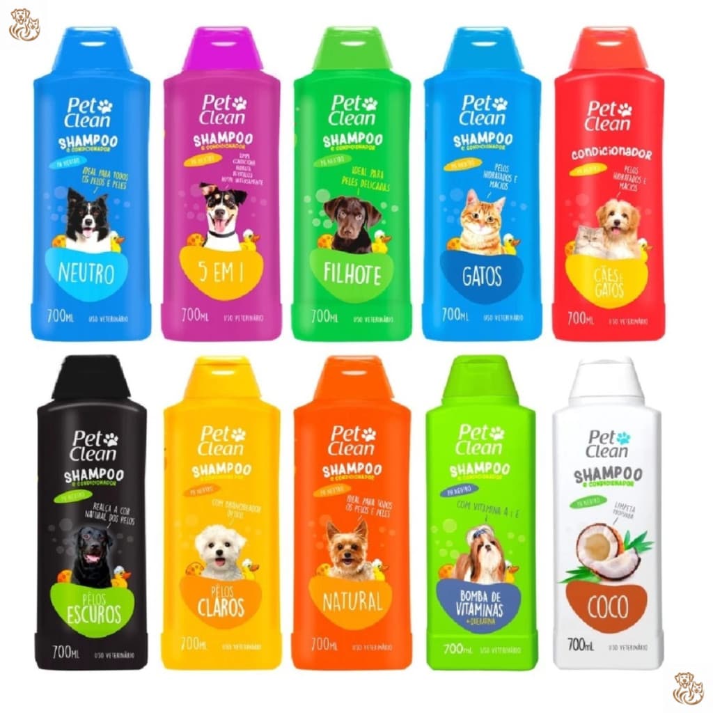 Shampoo E Condicionador Pet Clean Ph Neutro 700ml Para Cachorros e Gatos