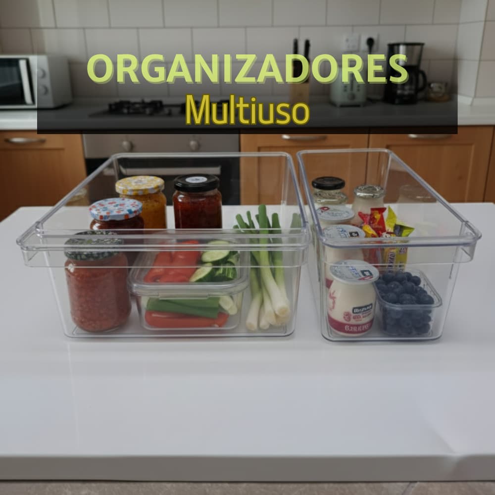 ORGANIZADOR DE GELADEIRA ARMÁRIO COZINHA MANTIMENTOS MULTIUSO 2,2 L E 4 L - PN 2005 2010