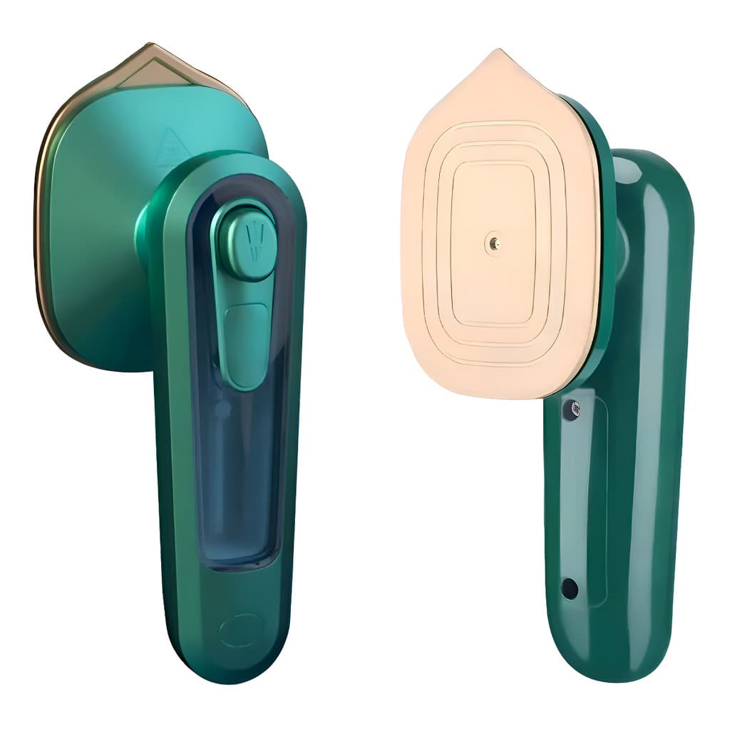Mini Ferro De Passar Roupa A Vapor Para Viagem Bivolt Cor Verde - escuro
