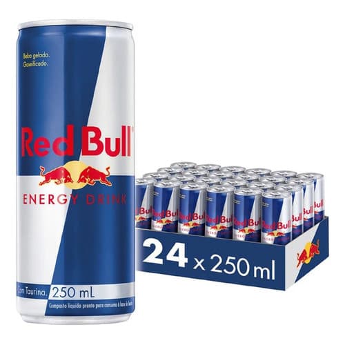 Kit Com 24 Bebida Energética Red Bull Tradicional Lata 250ml