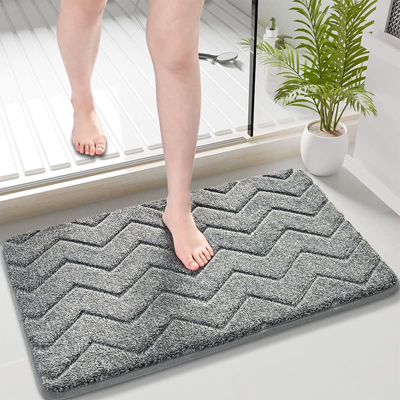 Novo estilo de pelúcia tapete de porta de entrada sala de estar tapete de porta de banheiro absorvente antiderrapante pé