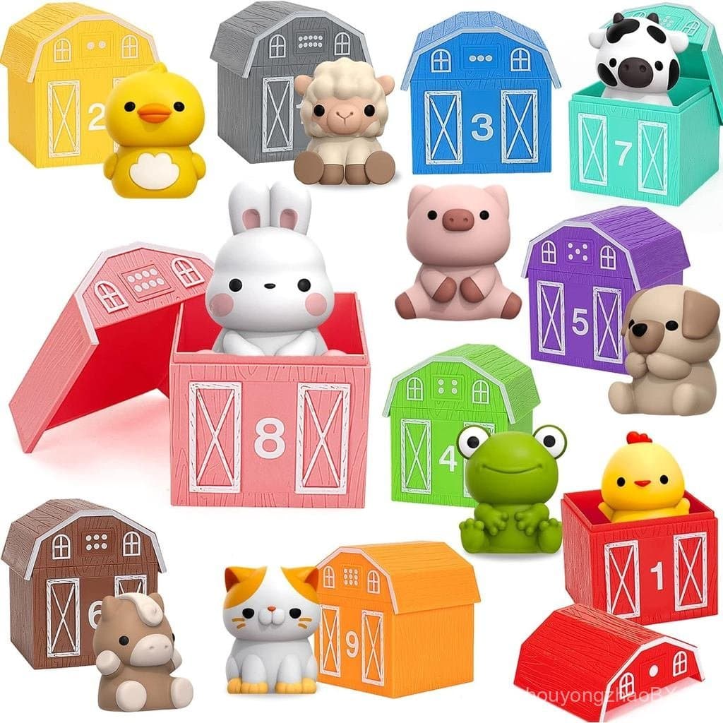 Brinquedos educativos para crianças de 1, 2 e 3 anos, conjunto de 20 peças de brinquedos de animais de fazenda, jogos Mo