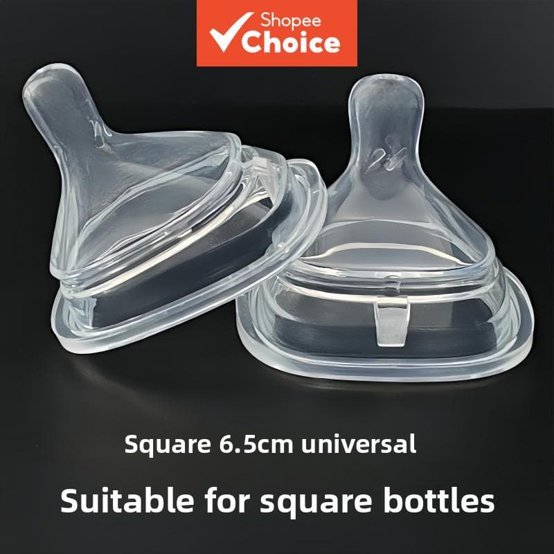 Mamilos de Silicone para Mamadeiras Quadradas 5 Unidades – Bicos de Substituição para Alimentação de Bebê, Acessórios